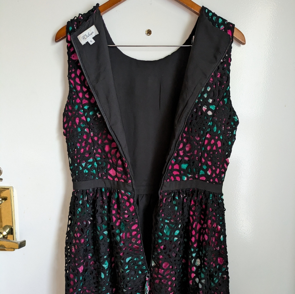 Anthropologie Black Crochet Lace "Terrace Sheeth Dress" by Wolven Pockets 10 - Picture 13 of 16